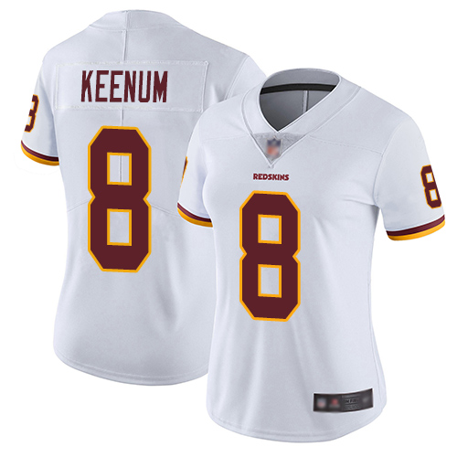 Washington Redskins Limited White Women Case Keenum Road Jersey NFL Football #8 Vapor Untouchable->youth nfl jersey->Youth Jersey